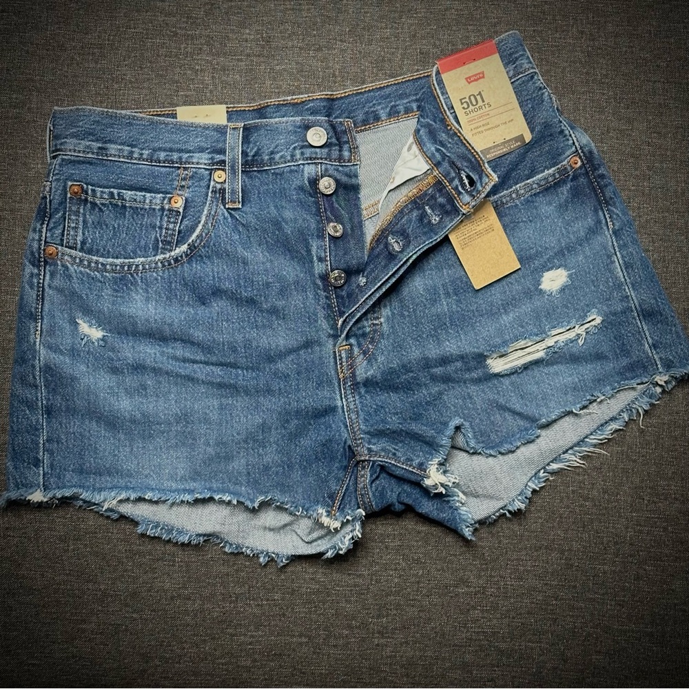 Levi's Women's Button-Fly Blue Jean Shorts